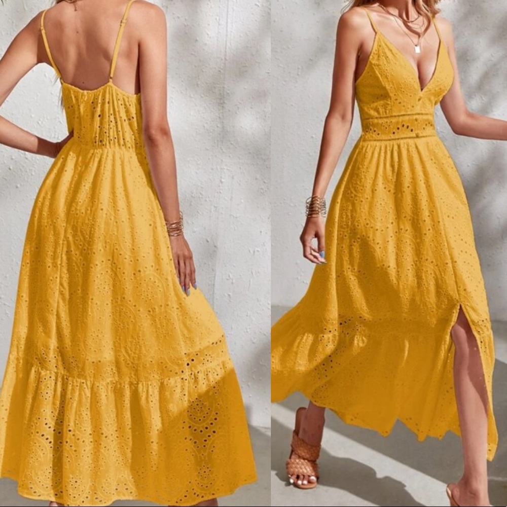 Boho lace insert cami maxi dress - Picture 4 of 12